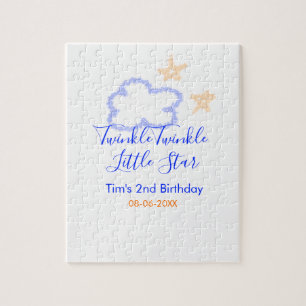 Twinkle twinkle little star birthday purple orange jigsaw puzzle