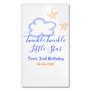 Twinkle twinkle little star birthday purple orange 	Magnetic business card