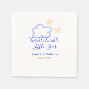 Twinkle twinkle little star birthday purple orange napkin