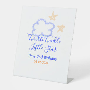 Twinkle twinkle little star birthday purple orange pedestal sign