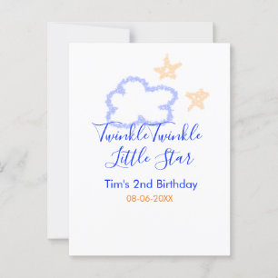 Twinkle twinkle little star birthday purple orange postcard