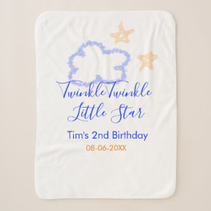 Twinkle twinkle little star birthday purple orange sherpa blanket