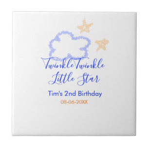 Twinkle twinkle little star birthday purple orange tile