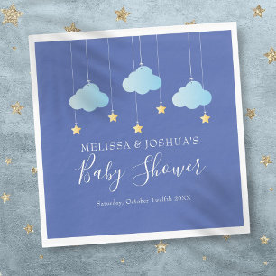Twinkle Twinkle Little Star Blue Baby Boy Shower Napkin