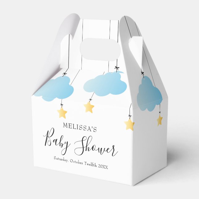 Twinkle Twinkle Little Star Blue Boy Baby Shower Favour Box (Front Side)