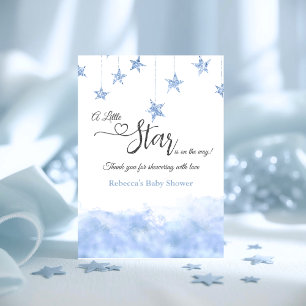 Twinkle Twinkle Little Star Blue Boy Baby Shower Thank You Card