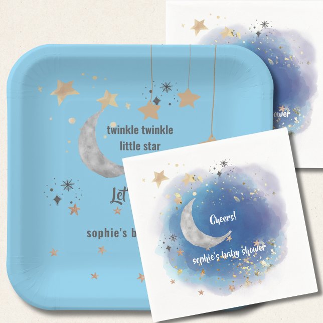 Twinkle Twinkle Little Star, Blue  Paper Plate (Creator Uploaded)