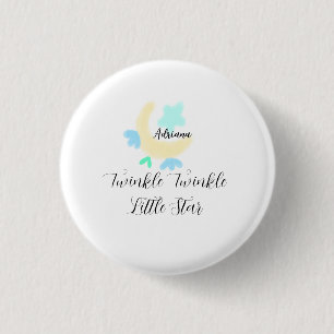 twinkle twinkle little star blue stars yellow moon 3 cm round badge