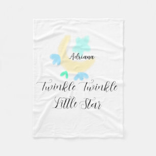 twinkle twinkle little star blue stars yellow moon fleece blanket