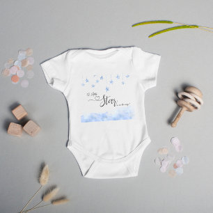 Twinkle Twinkle Little Star Boy Blue Baby Shower Bodysuit