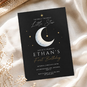 Twinkle Twinkle Little Star Boys 1st Birthday Invitation