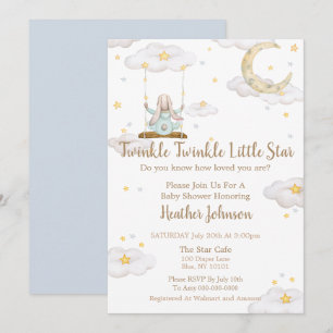 Twinkle Twinkle Little Star Bunny Baby Shower Invitation