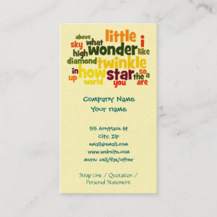 Twinkle Twinkle Little Star business card template