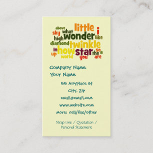 Twinkle Twinkle Little Star business card template