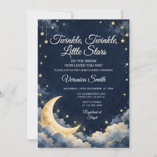 Twinkle Twinkle Little Star Celestial Baby Shower Invitation