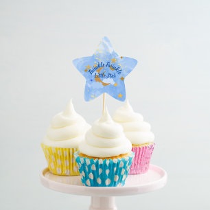 Twinkle Twinkle Little Star Cupcake Toppers Star Sticker