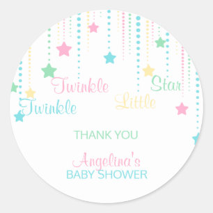Twinkle Twinkle Little Star - Custom Baby Shower Classic Round Sticker