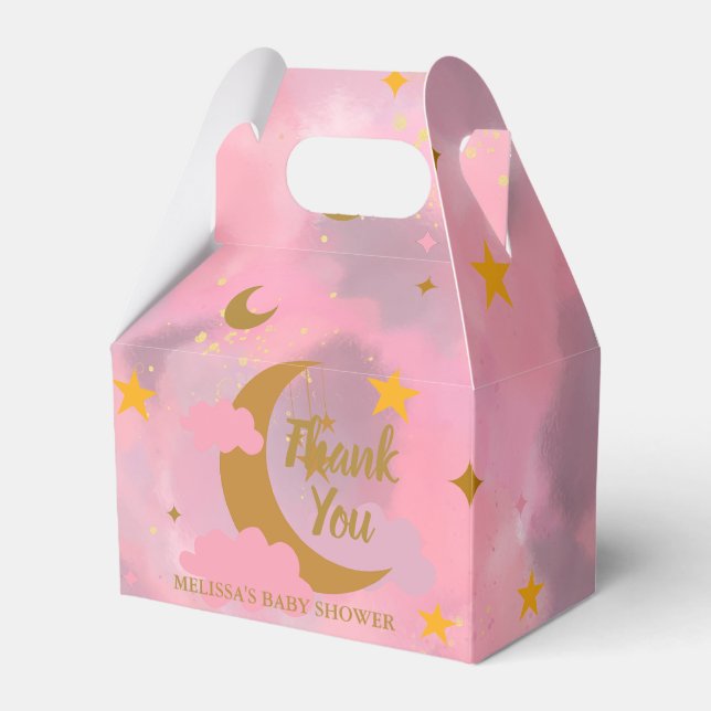 Twinkle twinkle little star custom pink favour box (Front Side)