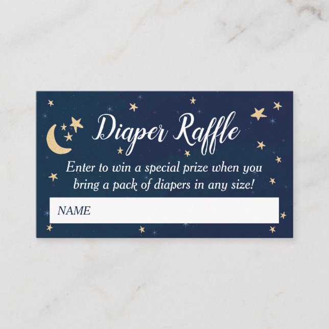 Twinkle Twinkle Little Star Diaper Raffle Enclosure Card (Front)