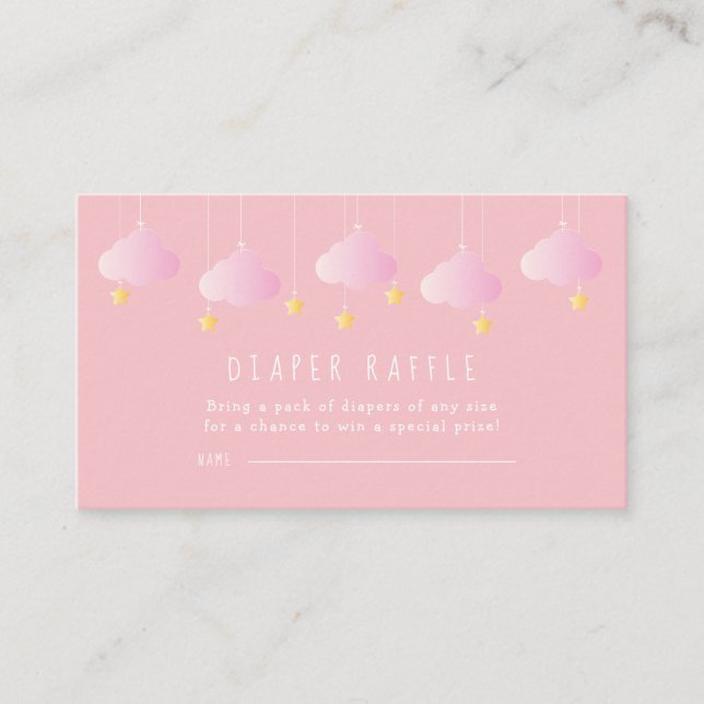 Twinkle Twinkle Little Star Diaper Raffle Ticket Enclosure Card (Front)