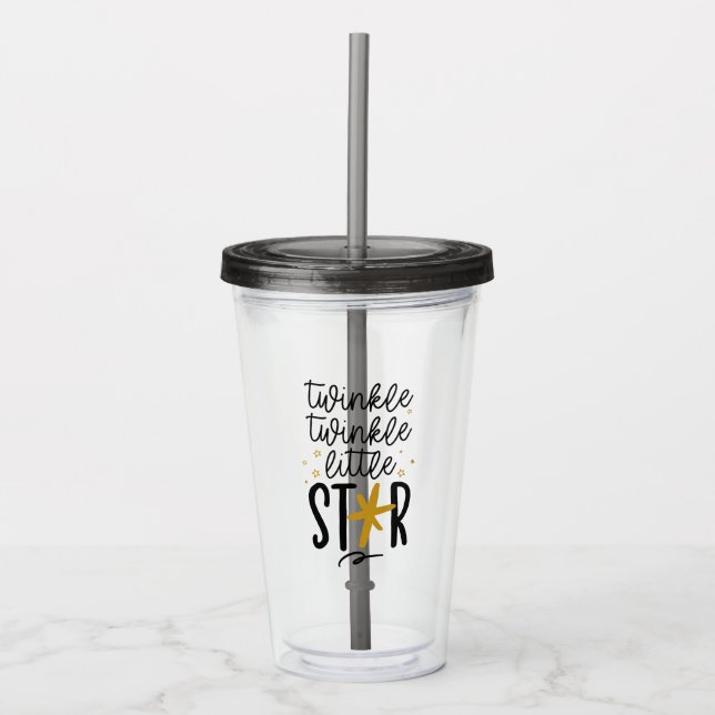 Twinkle Twinkle Little Star Doodle Acrylic Tumbler (Front)