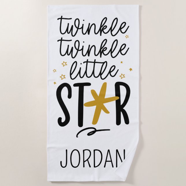 Twinkle Twinkle Little Star Doodle Beach Towel (Front)