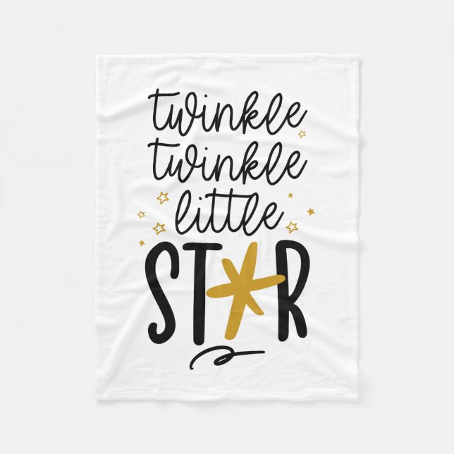 Twinkle Twinkle Little Star Doodle Fleece Blanket (Front)