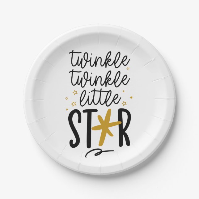 Twinkle Twinkle Little Star Doodle Paper Plate (Front)