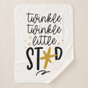 Twinkle Twinkle Little Star Doodle Sherpa Blanket