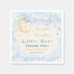 Twinkle Twinkle Little Star First Birthday Blue Napkin