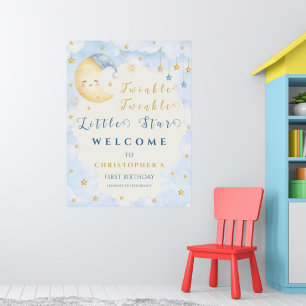 Twinkle Twinkle Little Star First Birthday Blue Poster