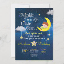 Twinkle Twinkle Little star First birthday Invitat