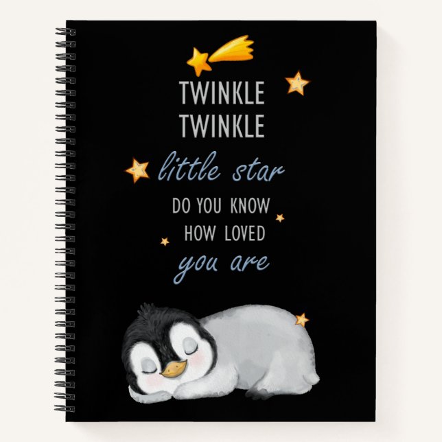 Twinkle, Twinkle Little Star for Sleep Penguin  Notebook (Front)