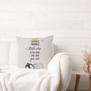 Twinkle, Twinkle Little Star for Sleep Penguin T- Cushion