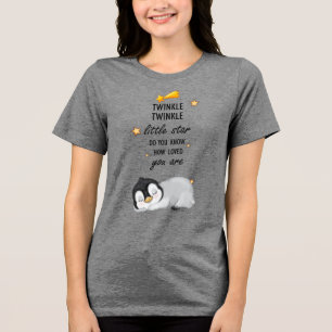 Twinkle, Twinkle Little Star for Sleep Penguin T- Tri-Blend Shirt