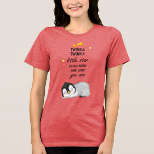 Twinkle, Twinkle Little Star for Sleep Penguin  T- Tri-Blend Shirt