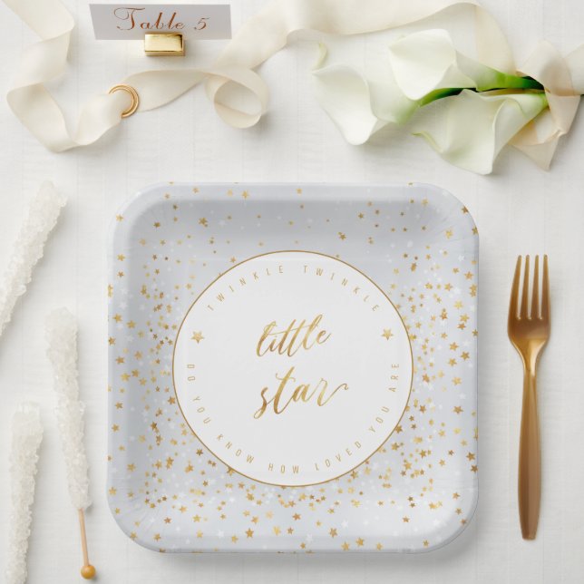 Twinkle Twinkle Little Star Gender Neutral Paper Plate (Wedding)