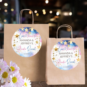 Twinkle twinkle little star gender reveal favour classic round sticker