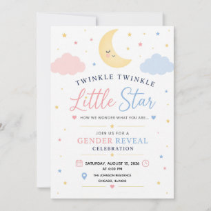 Twinkle twinkle little star gender reveal invitati invitation
