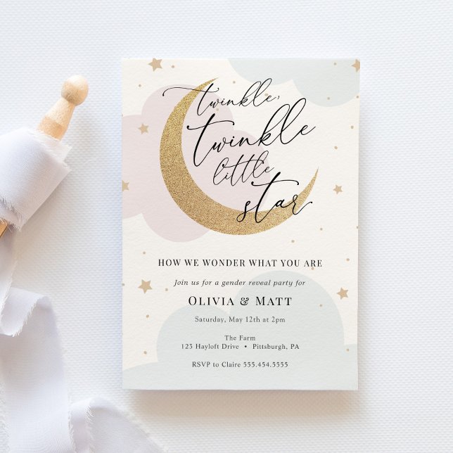 Twinkle Twinkle Little Star Gender Reveal Invitation (Creator Uploaded)