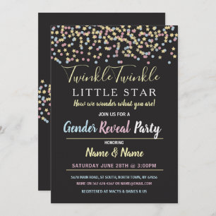 Twinkle Twinkle Little Star Gender Reveal Invite