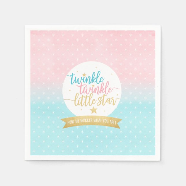 Twinkle Twinkle Little Star Gender Reveal Napkin (Front)