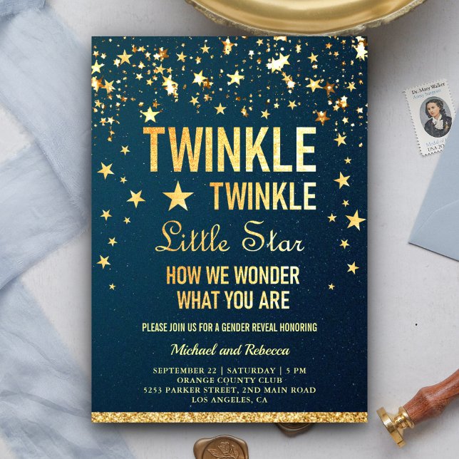 Twinkle Twinkle Little Star Gender Reveal Party Invitation (Creator Uploaded)