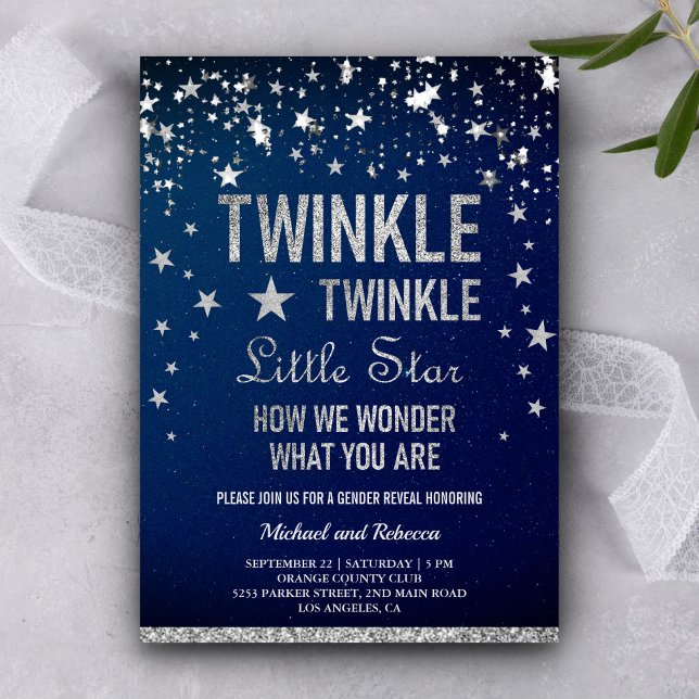 Twinkle Twinkle Little Star Gender Reveal Party Invitation (Creator Uploaded)