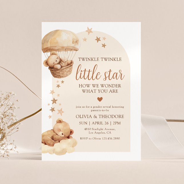 Twinkle Twinkle Little Star Gender Reveal Party Invitation (Creator Uploaded)