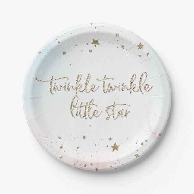 Twinkle Twinkle Little Star Gender Reveal Plates (Front)