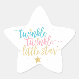 Twinkle Twinkle Little Star Gender Reveal Shower Sticker