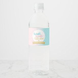Twinkle Twinkle Little Star Gender Reveal Shower Water Bottle Label