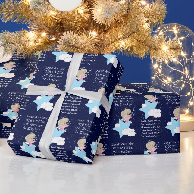 Twinkle, Twinkle Little Star - Girl Wrapping Paper (Holidays)