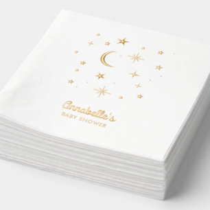 Twinkle Twinkle Little Star Gold Baby Shower Foil Napkins